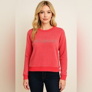 Milly “Influencer” Embellished Sweatshirt – Pink – Size M
